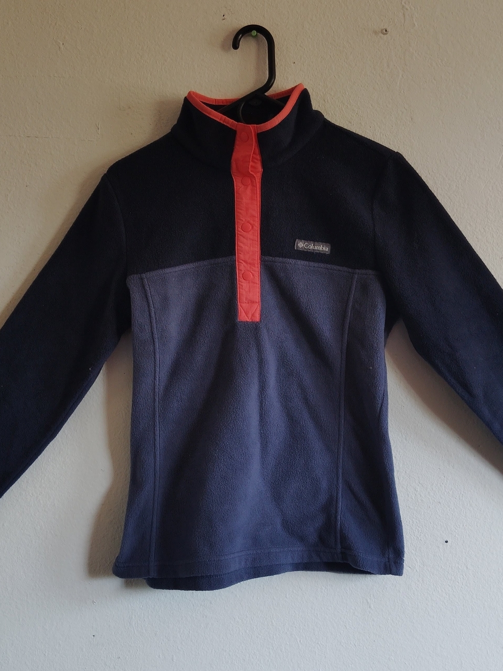 Colombia Women's Navy Blue & Pink Benton Springs Half Snap Pullover Fleece
